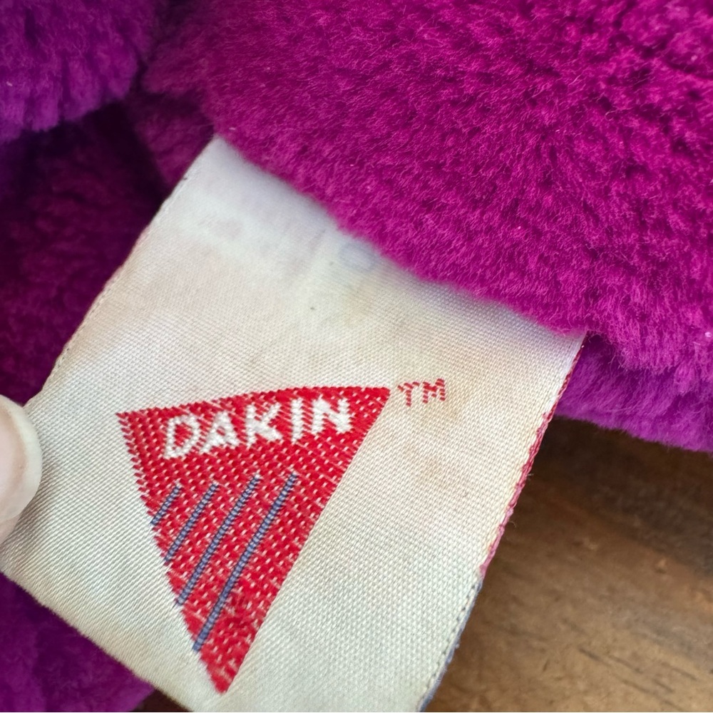 Vintage 1992 Barney The Dinosaur Plush by Dakin is a small 13" stuffed animal - Picture 6 of 7